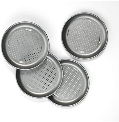 Cuisinart 4 Piece Pizza Pan Set, Mini, Steel Gray (Pack of 2)