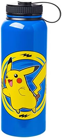 Silver Buffalo Pokémon Pikachu Bolt, Stainless Steel Water Bottle, 42oz