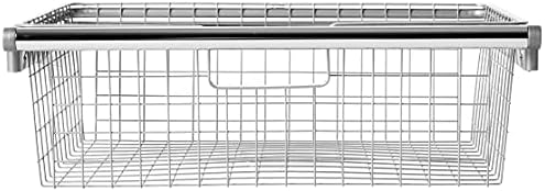 Rubbermaid Configurations Sliding Basket for Closet Drawer Organization, Titanium, Sturdy Slide Out Basket for Home/Laundry/Bathroom/Mudroom/Pantry/Linen Closet
