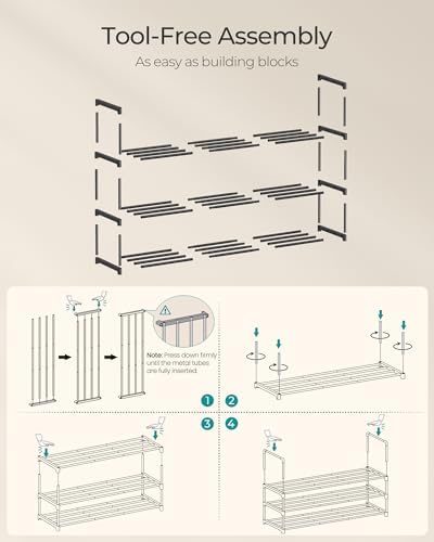 SONGMICS Shoe Rack, 10-Tier Shoe Organizer, Metal Storage Shelf