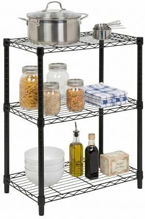 Honey-Can-Do 3-Tier Shelving Storage Rack Organizer, 250 lb Shelf Capacity