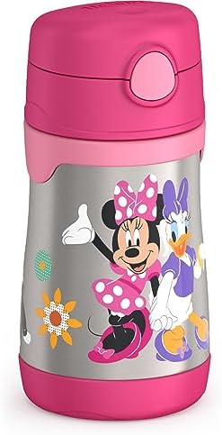 THERMOS Vacuum Insulated Stainless Steel 10oz Straw Bottle, MINNIE MOUSE (Pack of 3)