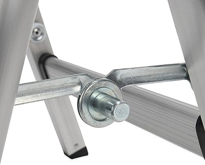Camco Folding Metal Step Stool - Perfect for Hard to Reach Areas in Kitchens and Closets, Great as a Truck Stool, Folds for Easy Storage (43672), Silver,One Size