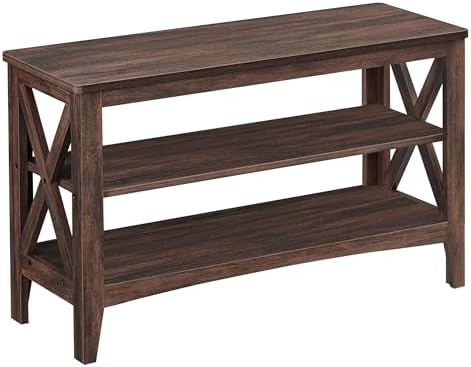 VASAGLE 2-Tier Shoe Bench, 11.8 x 31.5 x 18.9 Inches, Holds up to 300 lb