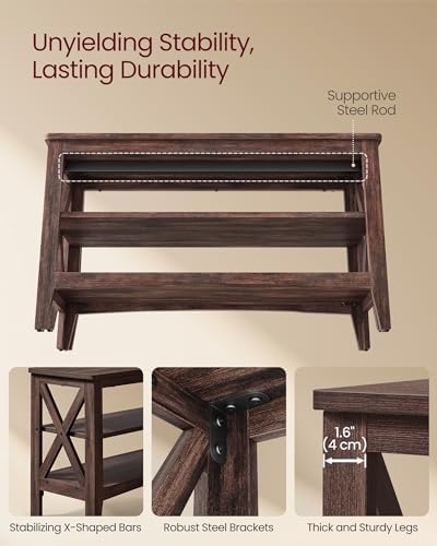 VASAGLE 2-Tier Shoe Bench, 11.8 x 31.5 x 18.9 Inches, Holds up to 300 lb