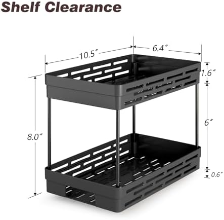 Pull Out Spice Rack Organizer for Cabinet, 2 Pack Widen Slide Out Spice Racks Organizer, Spice Cabinet Organizers, Cabinet Size Need:12'' Highx11'' Deepx6.75'' Wide,Hold 15 Spice Jar Each Tier-2Tier