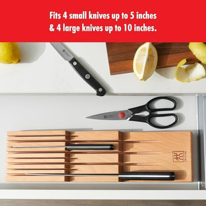 Zwilling 8-Slot In Drawer Knife Block, Beechwood