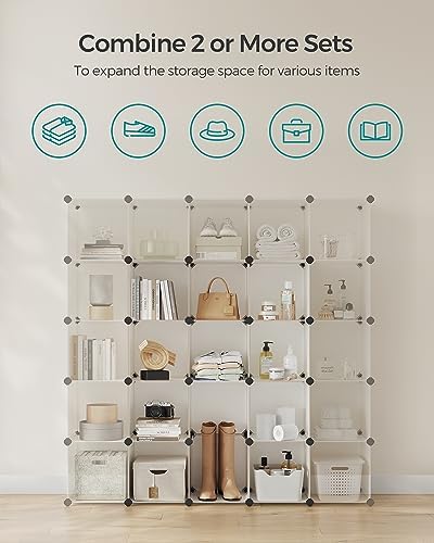 SONGMICS 16 Cube Storage Organizer，Plastic stackable cube shelf