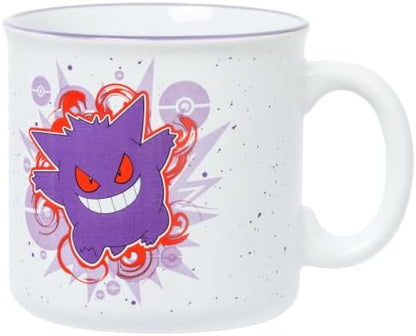 Silver Buffalo Pokémon Gengar Jumping Energy Swirls, Ceramic Mug, 20oz