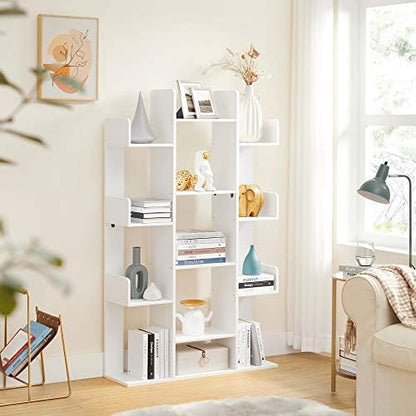 VASAGLE Bookshelf with 13 Storage Shelves, 9.8 x 33.9 x 55.1 Inches