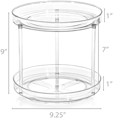Sorbus Lazy Susan Organizer, Clear Turntable Organizer (2 Tiered 2 Pack)