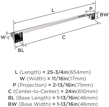 Amerock Mulholland 24" Polished Nickel Towel Bar