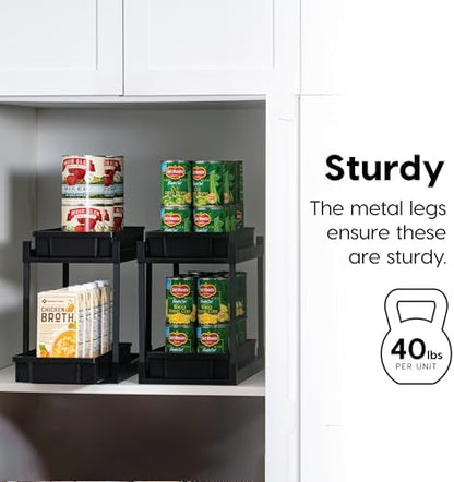 IRIS USA Under Sink Organizer, 4 Pack, Pull Out Storage Drawers
