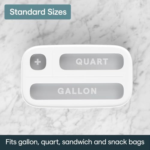 YouCopia StoraBag Drawer Food Bags Dispenser, 3-Slot, Plastic Sandwich Bag Organizer For Kitchen Storage, White