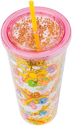 Silver Buffalo Care Bears Rainbow Stars, Plastic Cold Cup, 32oz