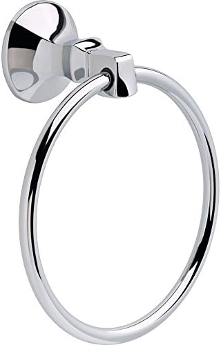 Delta Ashlyn (1-Pack) Hand Towel Holder Polished Chrome Towel Racks for Bathroom Wall Round Towel Ring Holder for Bath Towel Hanger for Kitchen, Bathroom Accessories 76446