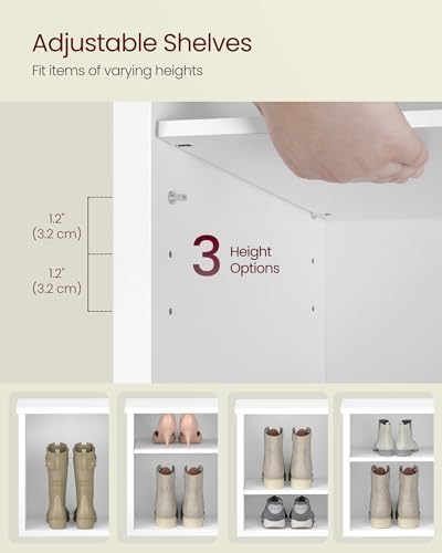VASAGLE Shoe Bench, Storage Bench, 11.6 x 39.4 x 19.7 Inches