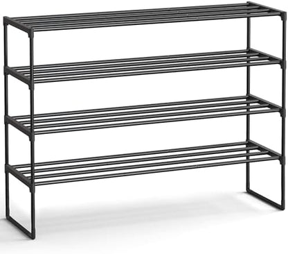 SONGMICS Shoe Rack, 4-Tier Shoe Organizer, Metal Storage Shelf