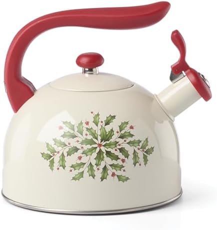 Lenox Holiday Aluminum Christmas Tea Kettle, 84oz