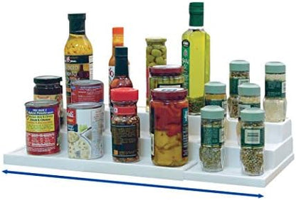 Dial Industries 3 Tier Expandable Spice Jar Kitchen Cabinet Shelf Organizer