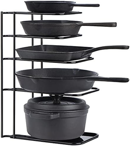 Toplife Heavy Duty Pan Organizer,5 Tier Storage Rack for Cast Iron Skillets
