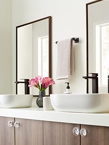 Amerock Glacio 8" Clear/Oil-Rubbed Bronze Towel Bar