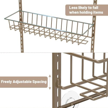 ElegantArray 10-Tier Pantry Door Organizer, Brown