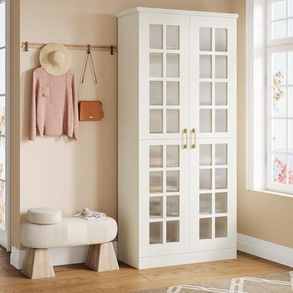 Tribesigns Tall Shoe Cabinet with Doors, 8-Tier Modern Shoe Storage Cabinet