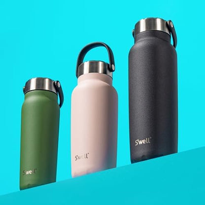 S'well Recycled Stainless Steel Explorer with Insulated Lid and Handle, 40oz, Green Jasper, Triple Layered Vacuum Insulated Containers Keeps Drinks Cold for 54 Hours and Hot for 12