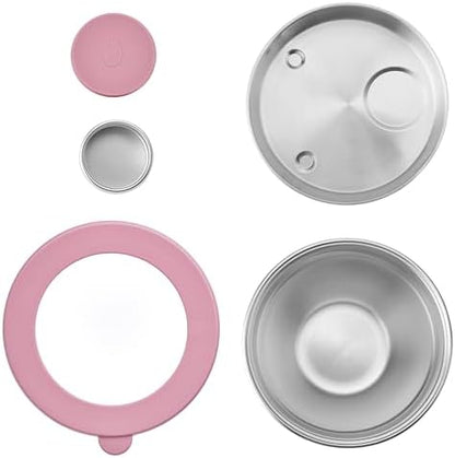 S'well Stainless Steel Salad Bowl Kit 64oz, Dusty Pink Daydream, Comes with 2oz Mini Canister and Removable Tray for Organization, Leakproof, Easy to Clean, Dishwasher Safe