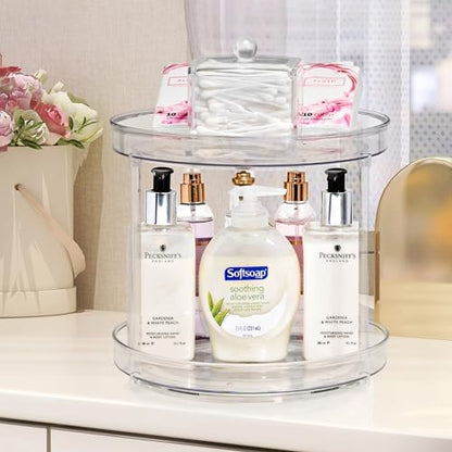 Sorbus Lazy Susan Organizer, Clear Turntable Organizer (2 Tiered 2 Pack)