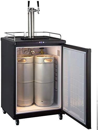 Kegco Keg Dispenser, 2 Faucet, Black