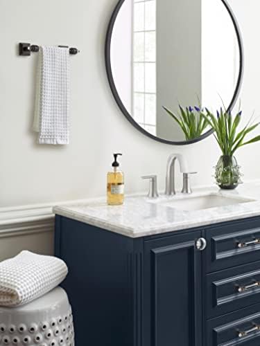 Amerock Glacio 8" Clear/Oil-Rubbed Bronze Towel Bar