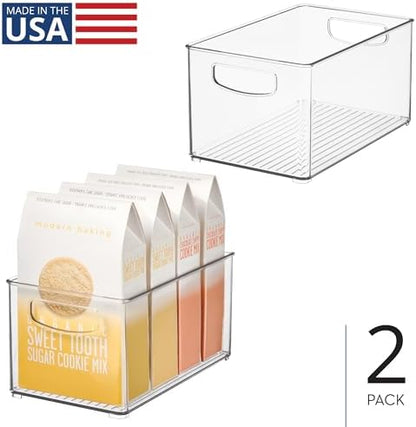 iDesign Stackable Clear Plastic Bin, 2-Pack