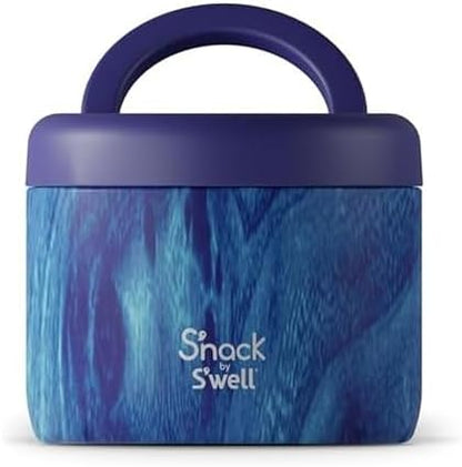 S'nack by S'well Stainless Steel Food Container, 24 Oz, Azure Forest, Double-Layered Insulated Bowls, BPA-Free