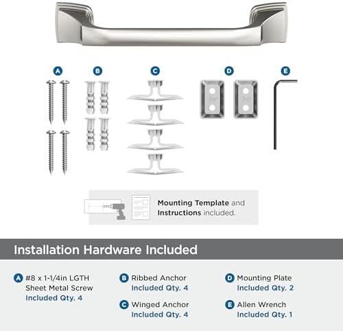 Amerock Revitalize Polished Nickel 9 inch (229 mm) Center-to-Center Towel Bar, BH36035PN