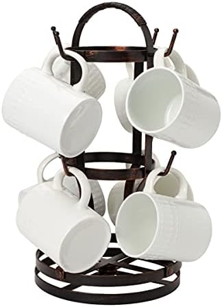 Gourmet Basics by Mikasa 5158729 Metal Rotating 8-Cup Mug Tree, Antique Black