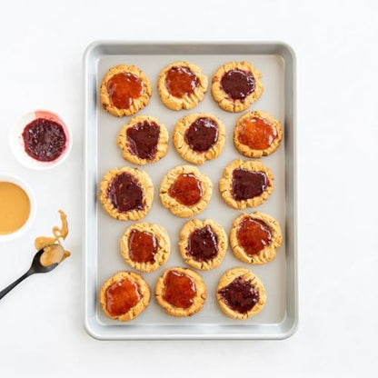 Nordic Ware Brilliant™ Colorful 3-Pc Baking Set, Nonstick made without PFAS or PTFE for safe cooking; Reinforced steel rim prevents warping; Includes Half Sheet, Quarter Sheet, and Eighth Sheet