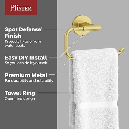 Pfister Capistrano Brushed Gold Hand Towel Ring for Bathroom BRBCSO0BG