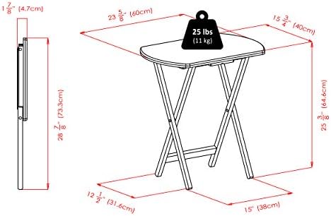 Winsome Corbett Set of 4 Oversized Foldable Snack Tables with Storage Rack