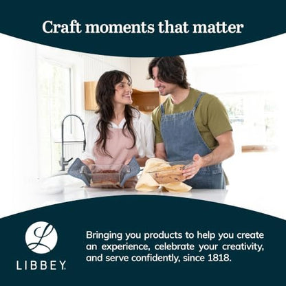 Libbey Baker’s Premium 2-Piece Glass Bread Loaf Pan Baking Dish Set, Space-Saving Glass Bakeware set for Bread, Loaf, and Pound Cakes