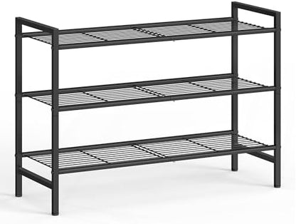 SONGMICS 3-Tier Metal Shoe Rack, Vertical Shelf, Holds up to 16 Pairs