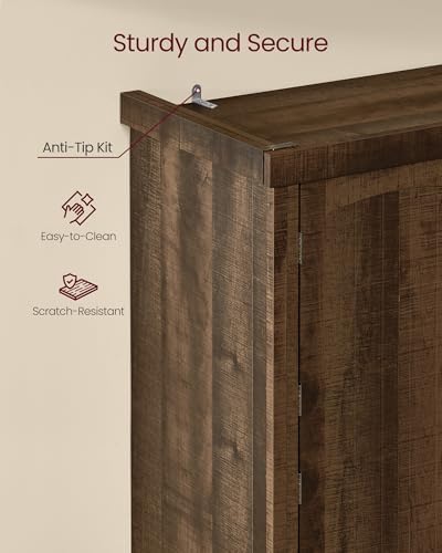 VASAGLE Pantry Cabinet, Freestanding Tall Cupboard with a Drawer