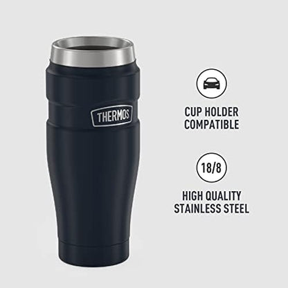THERMOS Stainless King Travel Tumbler, 16 Ounce, Vacuum-Insulated | Midnight Blue | Pack of 4