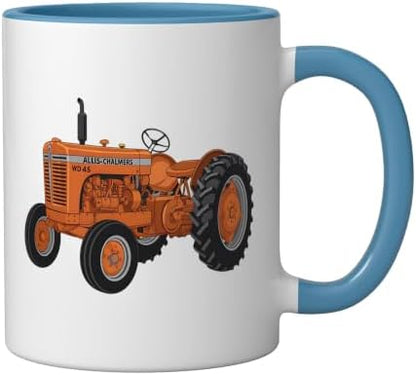 Vintage Allis-Chalmers WD 45 Classic Tractor Ceramic Mug, Blue/White, 11oz