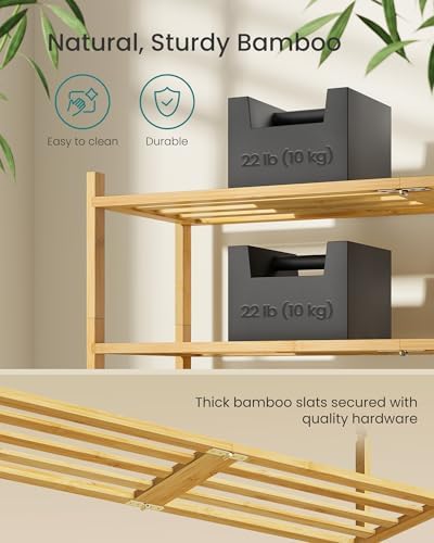 SONGMICS Bamboo Shoe Rack, 4-Tier Stackable Shoe Organizer, for 15-20 Pairs
