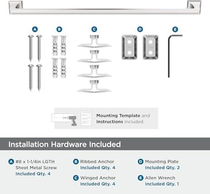 Amerock Mulholland 24" Polished Nickel Towel Bar