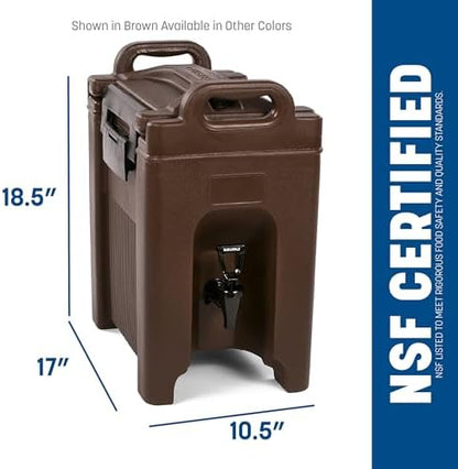 Carlisle FoodService Products Cateraide LD Insulated Beverage Server, Drink Dispenser with Spigot for Commercial or Home Use, 2.5 Gallon Capacity, 1 Count, Black