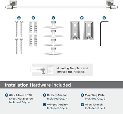 Amerock Glacio 24" Clear/Polished Nickel Towel Bar