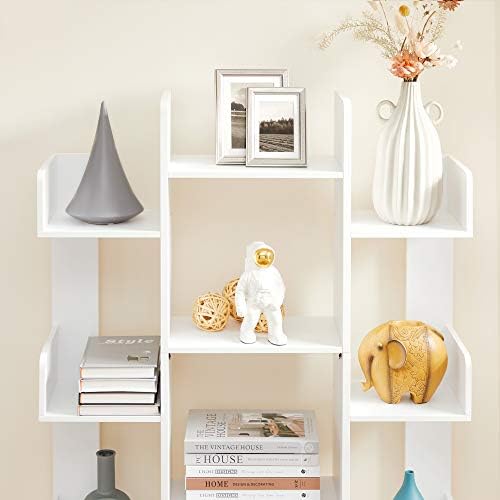 VASAGLE Bookshelf with 13 Storage Shelves, 9.8 x 33.9 x 55.1 Inches